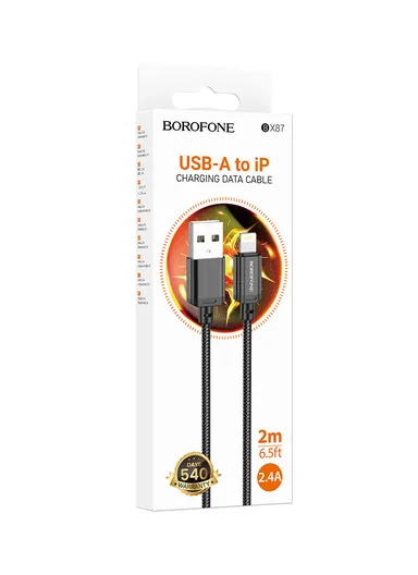 2.4 USB to Lightning Cable BX87 - black