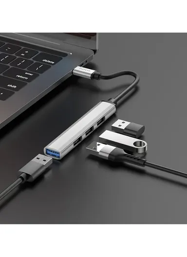 4-in-1 USB hub HB26 - Grey