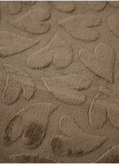 90x150cm Plush Polyester Carpet With Embossed Geometric Texture &amp; Anti-Slip Backing - Brown