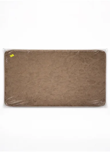 90x150cm Plush Polyester Carpet With Embossed Geometric Texture &amp; Anti-Slip Backing - Brown