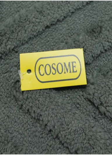 90x150cm Plush Polyester Carpet With Embossed Geometric Texture &amp; Anti-Slip Backing - Dark Grey