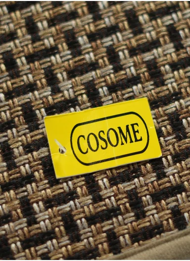 80x50cm Classic Faux Linen Woven Kitchen Mat with Non-Slip TPR Backing – Dark Brown