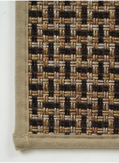 80x50cm Classic Faux Linen Woven Kitchen Mat with Non-Slip TPR Backing – Dark Brown