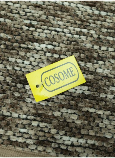 50x80cm Woven Texture Polyester Kitchen Mat with Non Slip TPR Backing - Light Brown