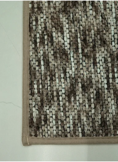 50x80cm Woven Texture Polyester Kitchen Mat with Non Slip TPR Backing - Light Brown