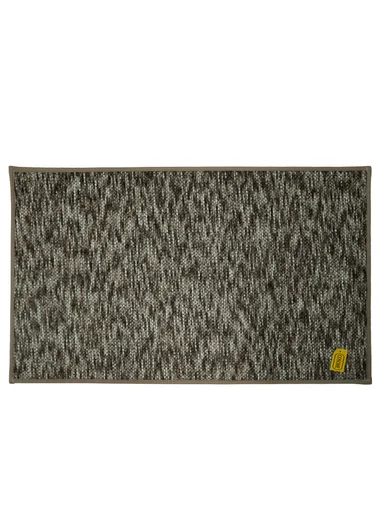 50x80cm Woven Texture Polyester Kitchen Mat with Non Slip TPR Backing - Light Brown