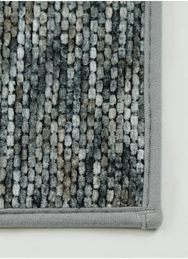 80x50cm Woven Texture Polyester Kitchen Mat with Non Slip TPR Backing - Grey