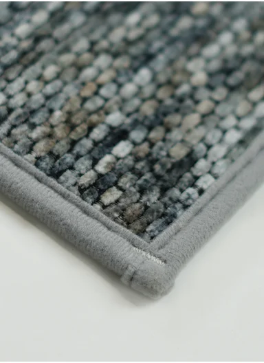 80x50cm Woven Texture Polyester Kitchen Mat with Non Slip TPR Backing - Grey