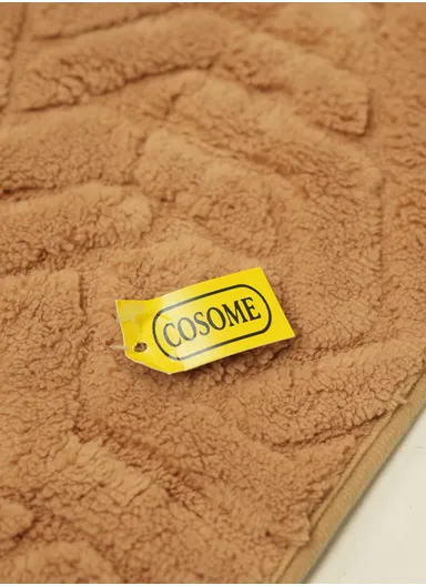 90x150cm Traditional Rectangular Bath Mat with Soft Polyester Surface - Camel