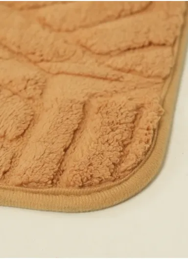 90x150cm Traditional Rectangular Bath Mat with Soft Polyester Surface - Camel