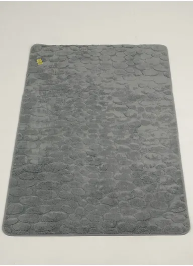 90x150cm Traditional Rectangular Bath Mat with Soft Polyester Surface - Blue Grey