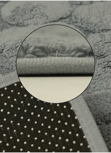 90x150cm Traditional Rectangular Bath Mat with Soft Polyester Surface - Blue Grey