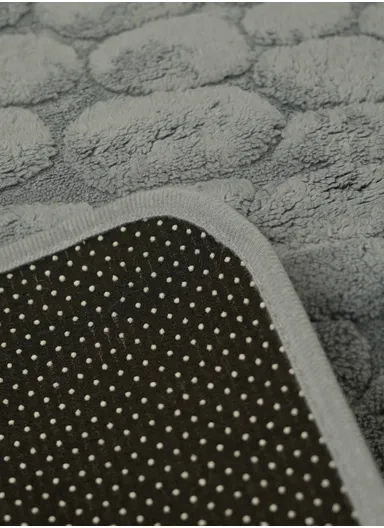 90x150cm Traditional Rectangular Bath Mat with Soft Polyester Surface - Blue Grey