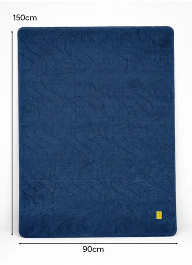 90x150cm Traditional Rectangular Bath Mat with Soft Polyester Surface - Blue