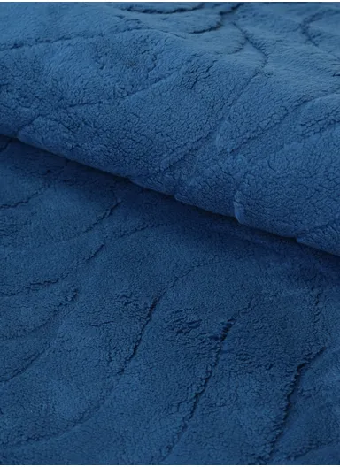 90x150cm Traditional Rectangular Bath Mat with Soft Polyester Surface - Blue