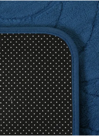90x150cm Traditional Rectangular Bath Mat with Soft Polyester Surface - Blue