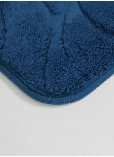 90x150cm Traditional Rectangular Bath Mat with Soft Polyester Surface - Blue