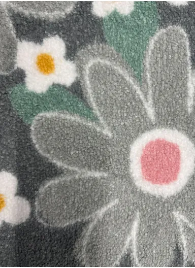 60x40cm Floral Pattern Bathroom Mat With Soft Microfiber Feel - Grey