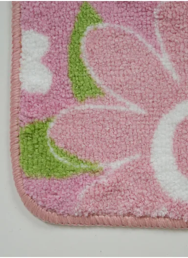60x40cm Floral Pattern Bathroom Mat With Soft Microfiber Feel - Pink