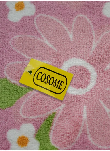60x40cm Floral Pattern Bathroom Mat With Soft Microfiber Feel - Pink