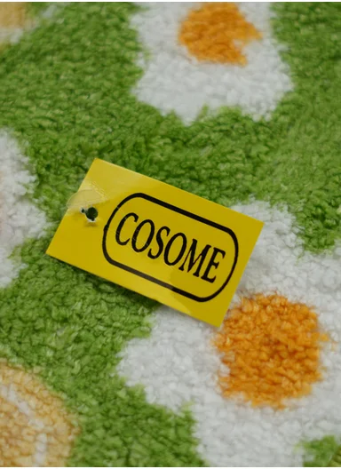 60x40cm Floral Pattern Bathroom Mat With Soft Microfiber Feel - Green