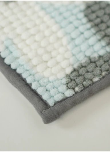 80x50cm Microfiber Bathroom Mat with Floral Pattern &amp; Soft Microfiber Backing - Grey