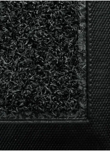 60x90cm Welcome Doormat, Durable Textured PVC Floor Mat with Non-Slip Backing - Black