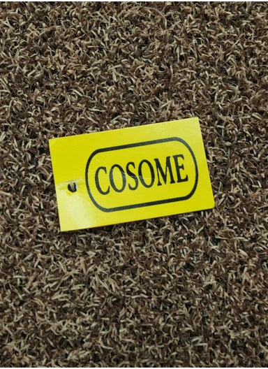 60x90cm Welcome Doormat, Durable Textured PVC Floor Mat with Non-Slip Backing - Dark Beige