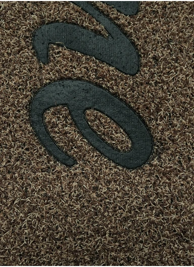 60x90cm Welcome Doormat, Durable Textured PVC Floor Mat with Non-Slip Backing - Dark Beige