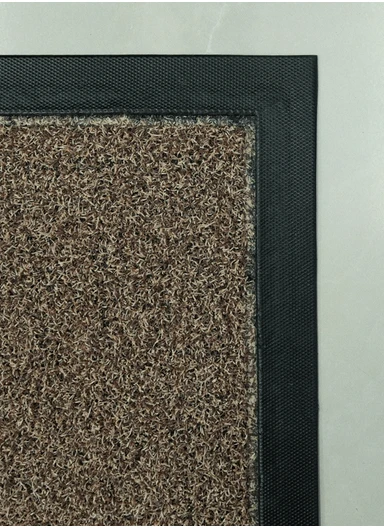 60x90cm Welcome Doormat, Durable Textured PVC Floor Mat with Non-Slip Backing - Dark Beige