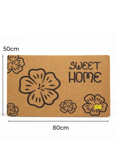 50x80cm Rubber Door Mat Dustproof Non-slip Home, Hotel, Entrance Mat Floor Carpet - Dark Beige