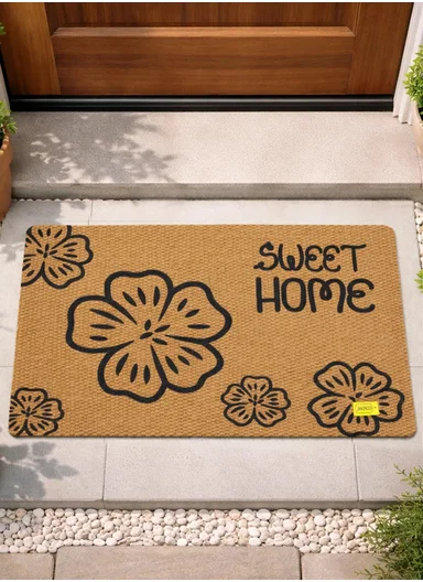 50x80cm Rubber Door Mat Dustproof Non-slip Home, Hotel, Entrance Mat Floor Carpet - Dark Beige