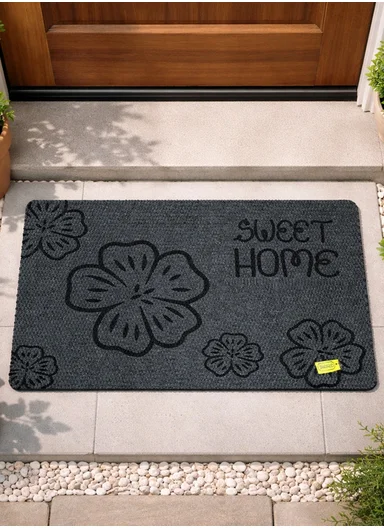 50x80cm Rubber Door Mat Dustproof Non-slip Home, Hotel, Entrance Mat Floor Carpet - Grey