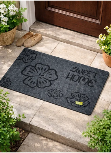 50x80cm Rubber Door Mat Dustproof Non-slip Home, Hotel, Entrance Mat Floor Carpet - Grey
