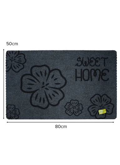 50x80cm Rubber Door Mat Dustproof Non-slip Home, Hotel, Entrance Mat Floor Carpet - Grey