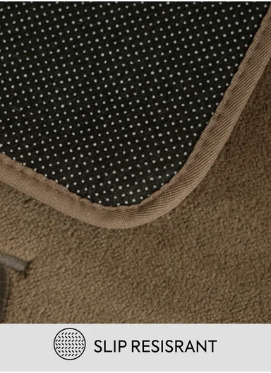 50×80cm Absorbent Bathroom Floor Mat with Non-Slip Backing - Brown