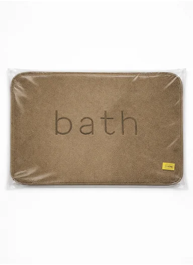 50×80cm Absorbent Bathroom Floor Mat with Non-Slip Backing - Brown