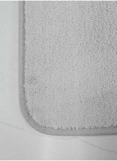 50×80cm Absorbent Bathroom Floor Mat with Non-Slip Backing - Light Grey