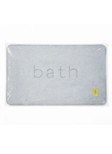 50×80cm Absorbent Bathroom Floor Mat with Non-Slip Backing - Light Grey