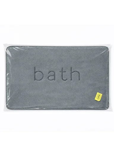 50×80cm Absorbent Bathroom Floor Mat with Non-Slip Backing - Dark Grey