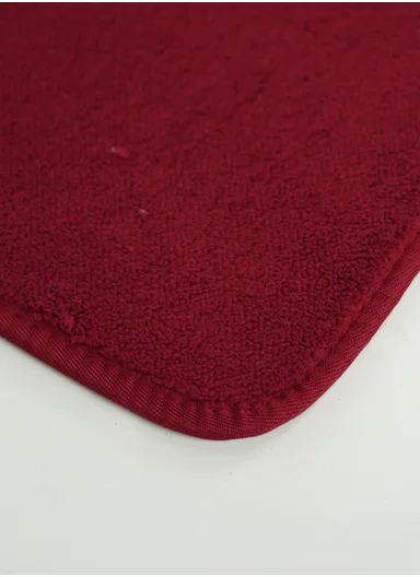 50×80cm Absorbent Bathroom Floor Mat with Non-Slip Backing - Burgendy