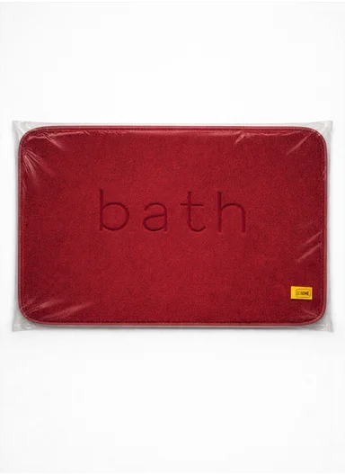 50×80cm Absorbent Bathroom Floor Mat with Non-Slip Backing - Burgendy