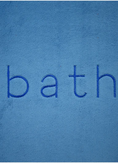 50×80 cm Absorbent Bathroom Floor Mat with Non-Slip Backing - Blue