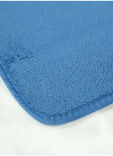 50×80 cm Absorbent Bathroom Floor Mat with Non-Slip Backing - Blue