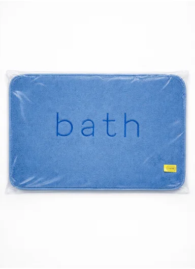 50×80 cm Absorbent Bathroom Floor Mat with Non-Slip Backing - Blue