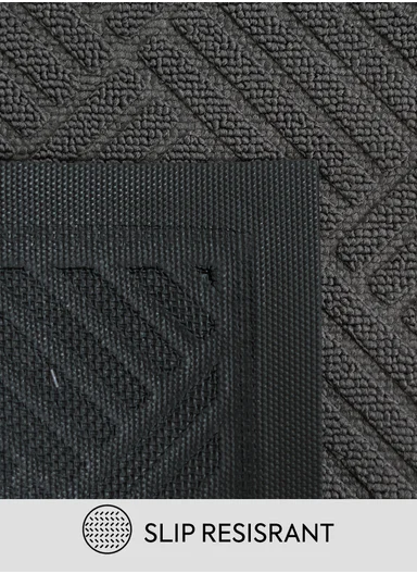 100×150cm Large Rubber Doormat for Indoor &amp; Outdoor Use, Non-Slip Backing, Easy Clean Floor Mat - Grey
