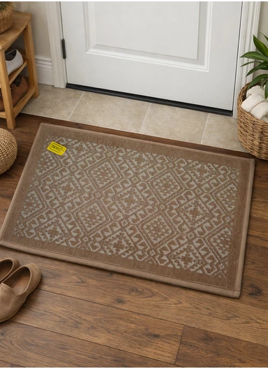 40×60cm Cloud-Soft Chenille Bath Mat,Ultra Absorbent, Stay-Put Non-Slip Rug - Beige