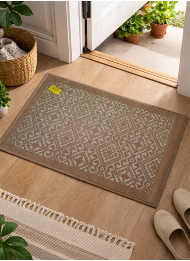 40×60cm Cloud-Soft Chenille Bath Mat,Ultra Absorbent, Stay-Put Non-Slip Rug - Beige