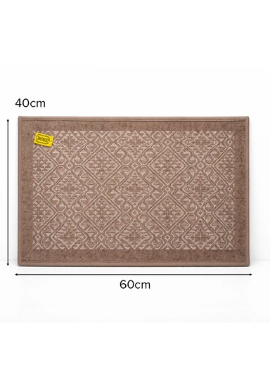 40×60cm Cloud-Soft Chenille Bath Mat,Ultra Absorbent, Stay-Put Non-Slip Rug - Beige