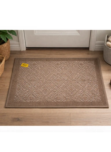 40×60cm Cloud-Soft Chenille Bath Mat,Ultra Absorbent, Stay-Put Non-Slip Rug - Beige